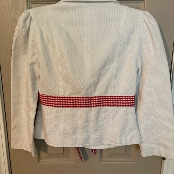Betsey Johnson off white blazer with red gingham trim. Y2K - Picture 3 of 14